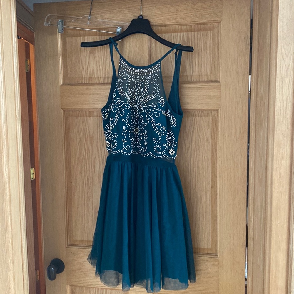 Homecoming dress in emerald green